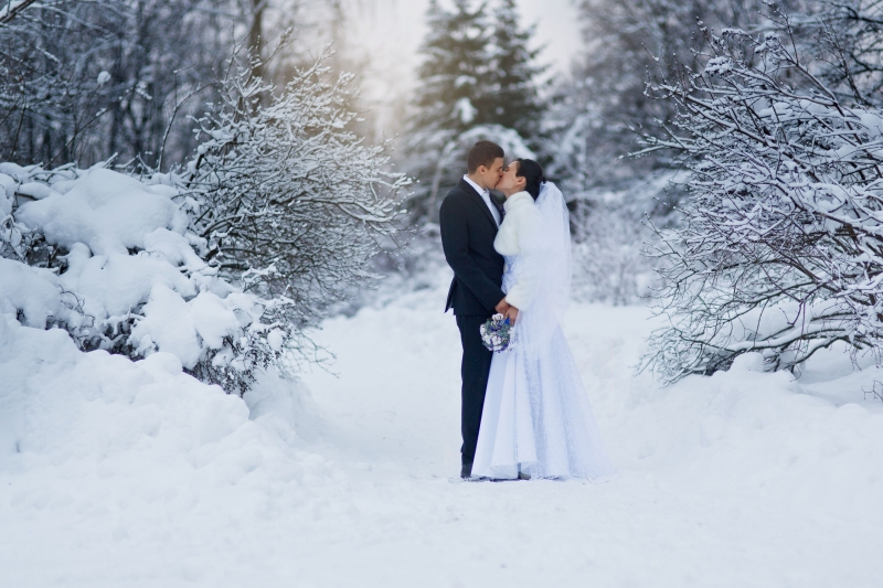 Зимние свадебные фото